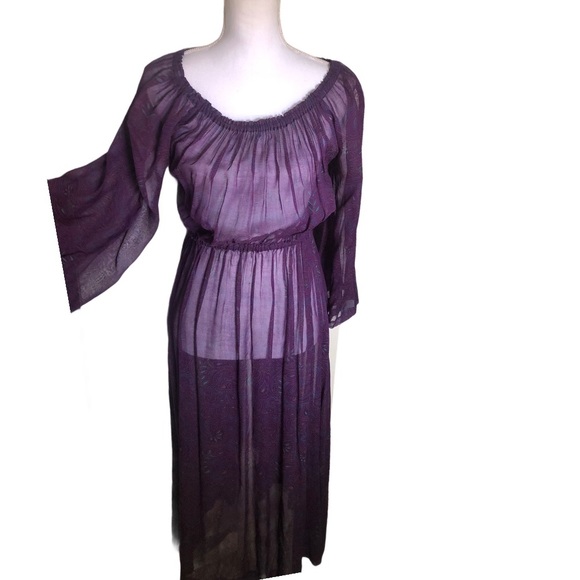 TRUE VINTAGE Deep Purple Bohemian Dress - Picture 6 of 15